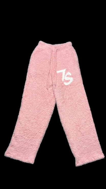 pink mohair joggers