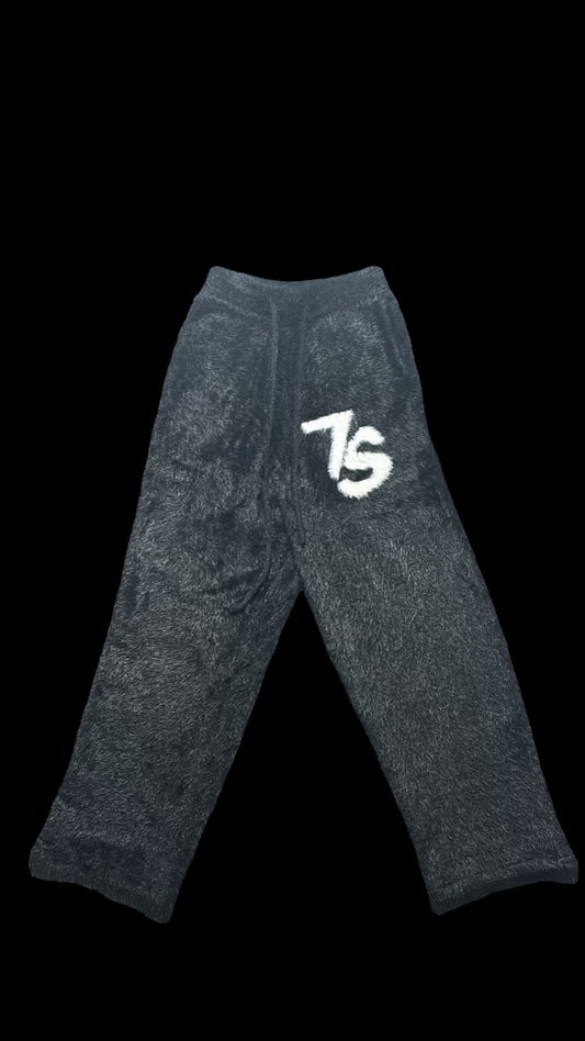 black mohair joggers